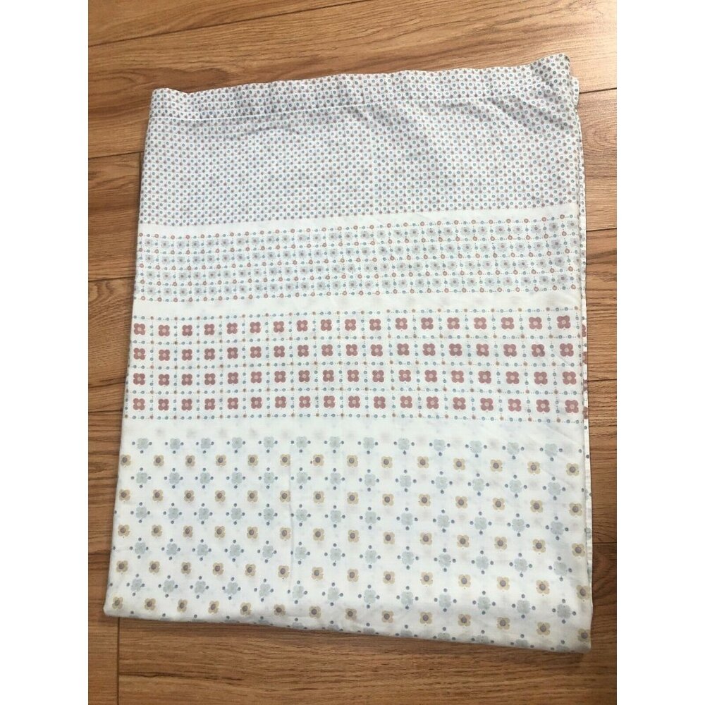 Texmade Truprest II Floral Pink/Blue Flowers DOUBLE Flat Sheet Vintage EEUC